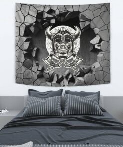 Viking Style Tapestry Skull Horns Tapestry for Wall Décor