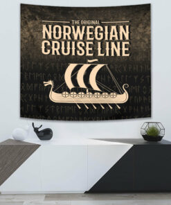 Viking Style Tapestry Skull Wearing Viking Tapestry for Wall Décor