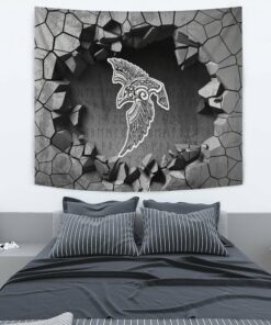 Viking Style Tapestry Skulls With Shield And Axes Tapestry for Wall Décor