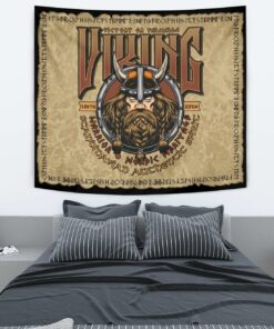 Viking Style Tapestry Stylized Wolf In Ethnic Tapestry for Wall Décor