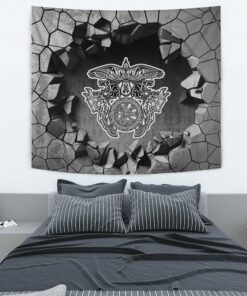 Viking Style Tapestry Tattoo Angry Beard Man Tapestry for Wall Décor