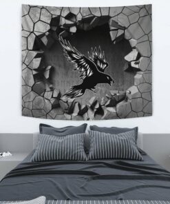 Viking Style Tapestry The Image Skull In An Ancient Helmet Of And Celtic Patterns Tapestry for Wall Décor