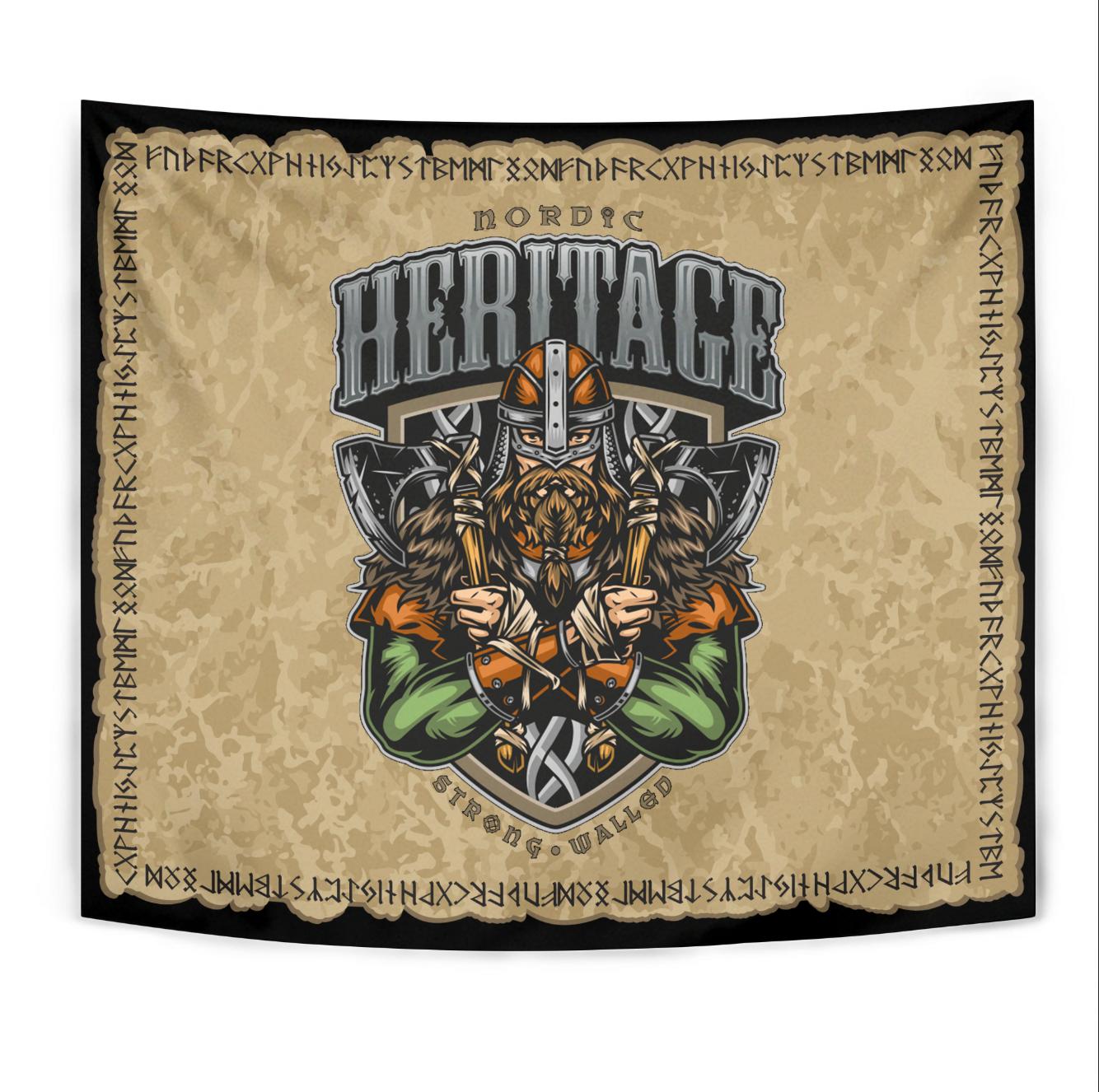 Viking Style Tapestry The Poleaxe and Sword Tapestry for Wall Décor