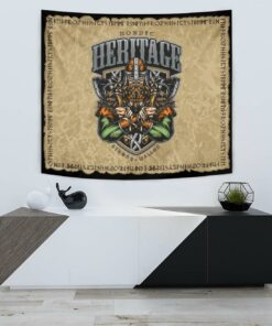 Viking Style Tapestry The Poleaxe and Sword Tapestry for Wall Décor