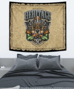 Viking Style Tapestry The Poleaxe and Sword Tapestry for Wall Décor