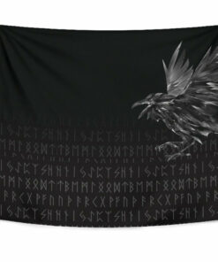 Viking Style Tapestry The Raven Of Odin Rune for Wall Décor