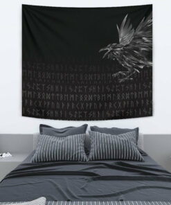 Viking Style Tapestry The Raven Of Odin Rune for Wall Décor