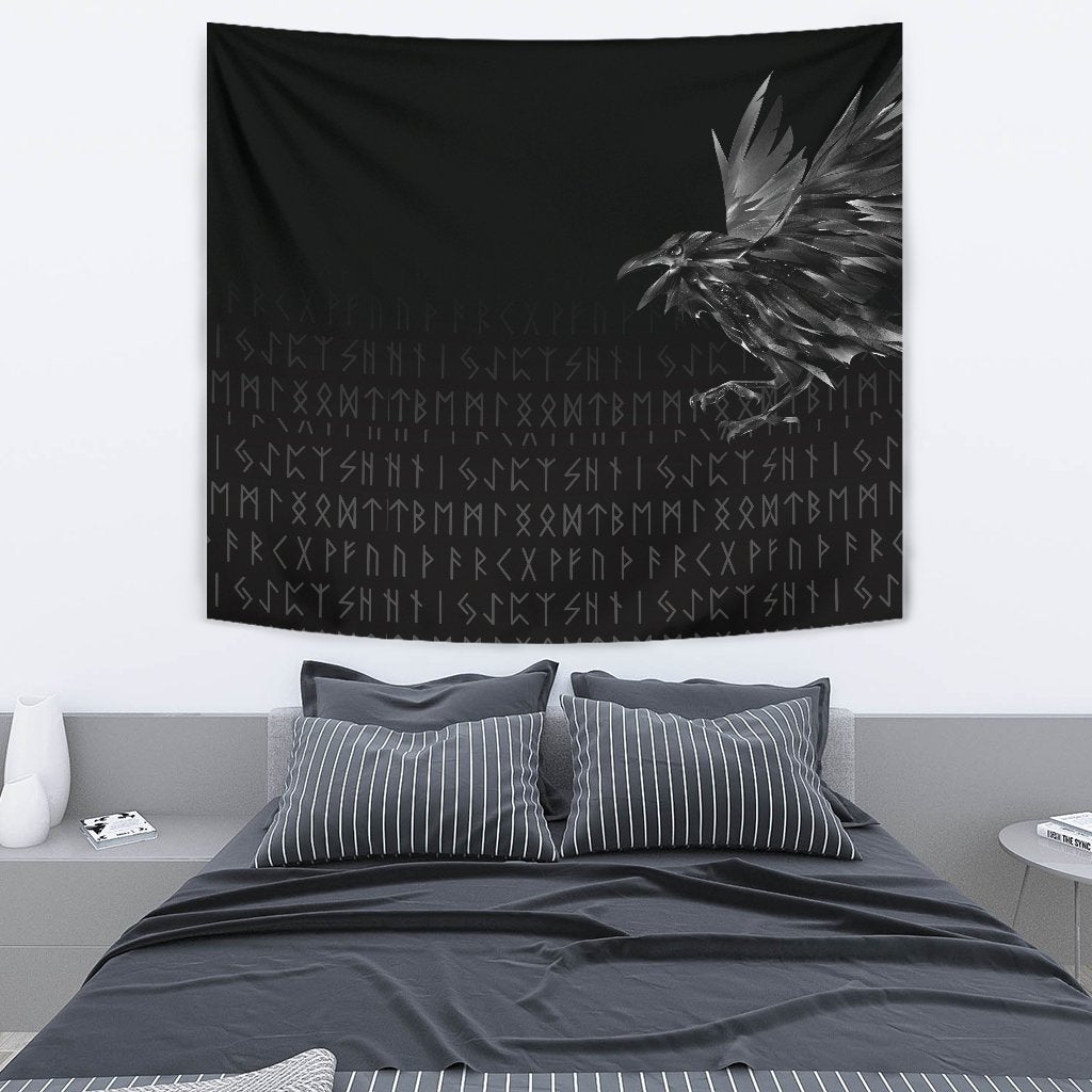 Viking Style Tapestry The Raven Of Odin Rune for Wall Décor