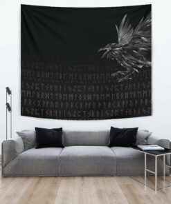 Viking Style Tapestry The Raven Of Odin Rune for Wall Décor