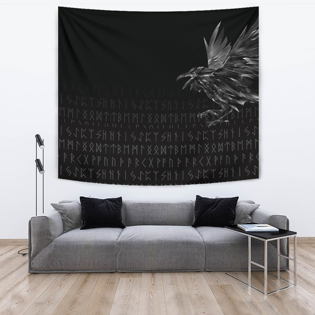 Viking Style Tapestry The Raven Of Odin Rune for Wall Décor