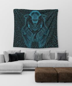 Viking Style Tapestry The Valkyrie At The Starry Sky Through Which Flies Flock Of Birds Tapestry for Wall Décor