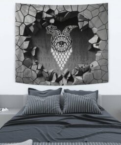 Viking Style Tapestry Thor's Hammer Mjollnir Against The Backdrop Of The Glittering Lightning Tapestry for Wall Décor