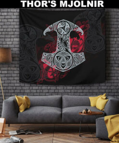 Viking Style Tapestry Thor's Mjolnir for Wall Décor