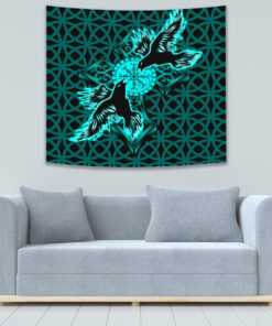 Viking Style Tapestry Thurisaz Rune Raven Tattoo for Wall Décor