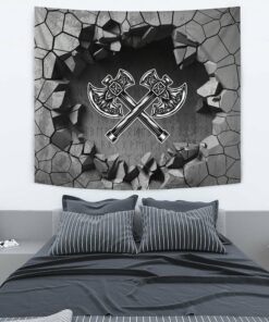 Viking Style Tapestry Triple Horn of Odin Tapestry for Wall Décor