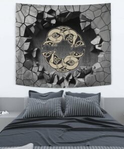 Viking Style Tapestry Two Celtic Ravens Tattoo Tapestry for Wall Décor