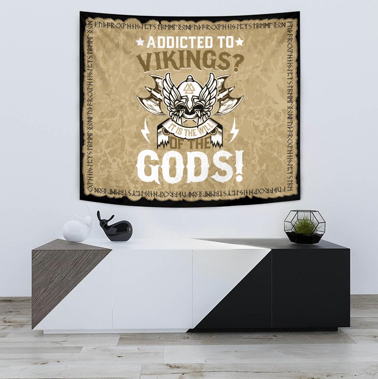 Viking Style Tapestry Two Warrior Axes Tapestry for Wall Décor