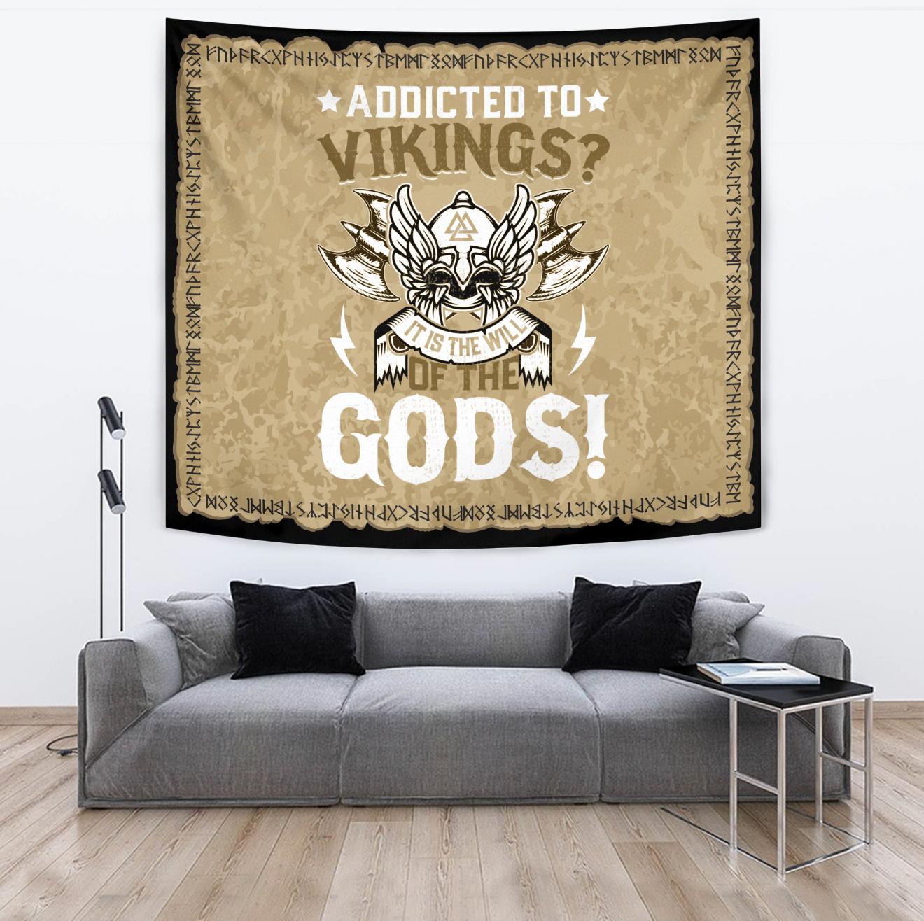 Viking Style Tapestry Two Warrior Axes Tapestry for Wall Décor