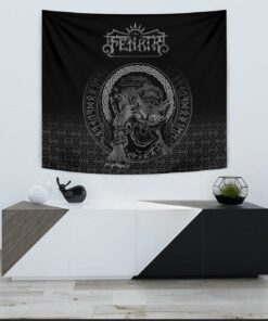 Viking Style Tapestry Viking Fenrir Norse 3D Tattoo for Wall Décor