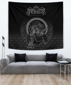 Viking Style Tapestry Viking Fenrir Norse 3D Tattoo for Wall Décor