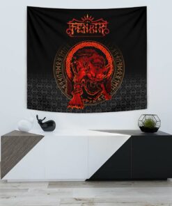 Viking Style Tapestry Viking Fenrir Norse 3D for Wall Décor