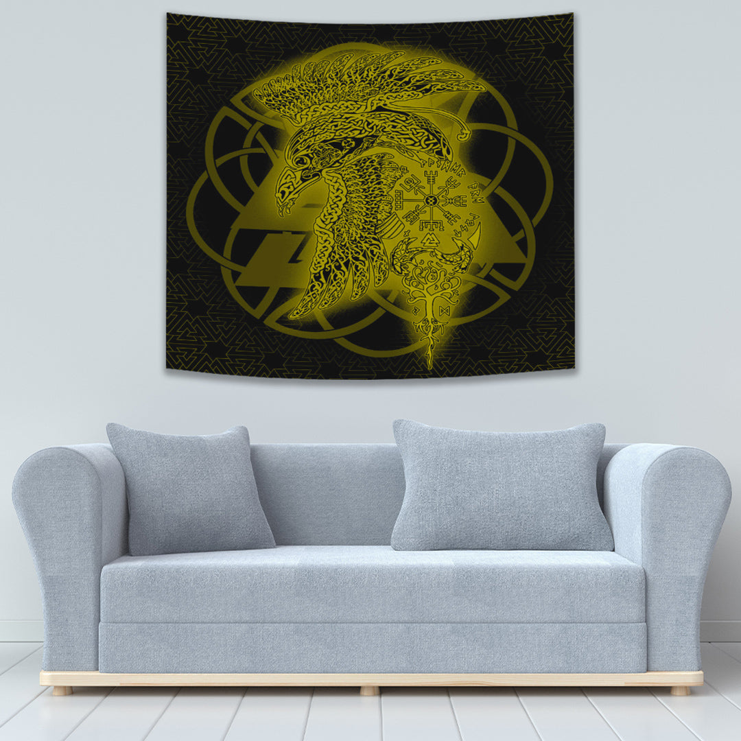 Viking Style Tapestry Viking Head Drinking Town Pillaging for Wall Décor
