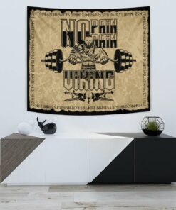 Viking Style Tapestry Viking No Pain No Gain Warrior for Wall Décor