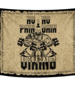 Viking Style Tapestry Viking No Pain No Gain for Wall Décor
