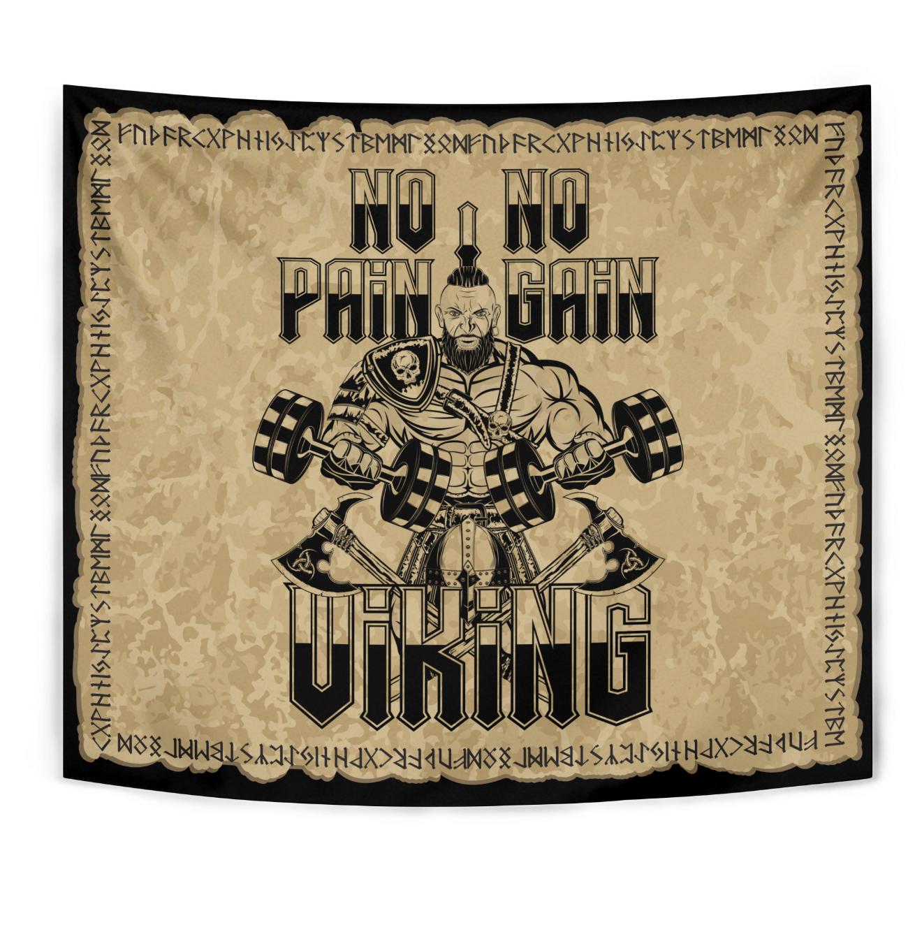 Viking Style Tapestry Viking No Pain No Gain for Wall Décor