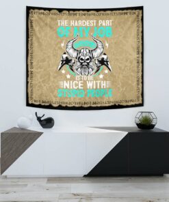 Viking Style Tapestry Viking Warrior Head With Raven for Wall Décor