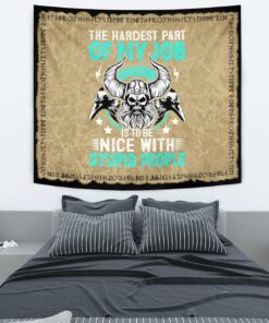 Viking Style Tapestry Viking Warrior Head With Raven for Wall Décor