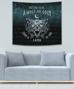 Viking Style Tapestry Vikings Valknut and Ravens Tattoo for Wall Décor