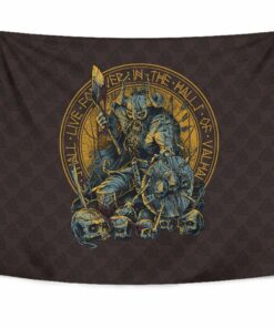 Viking Style Tapestry Warrior Viking Shield Skull for Wall Décor