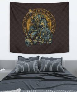 Viking Style Tapestry Warrior Viking Shield Skull for Wall Décor