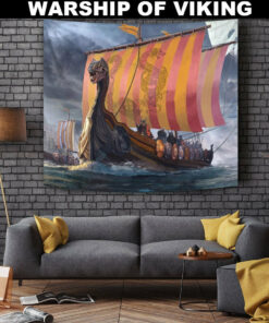 Viking Style Tapestry Warship Of Viking Style for Wall Décor