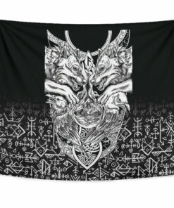 Viking Style Tapestry Wolf And Raven Special A21 for Wall Décor