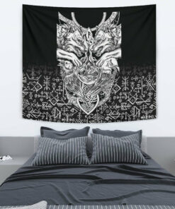 Viking Style Tapestry Wolf And Raven Special A21 for Wall Décor