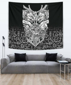 Viking Style Tapestry Wolf And Raven Special A21 for Wall Décor