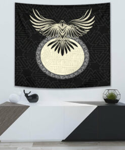 Viking Style Tapestry Yggdrasil and Ravens for Wall Décor