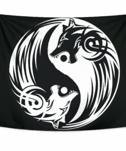 Viking Style Tapestry Ying Yang Wolf A21 for Wall Décor
