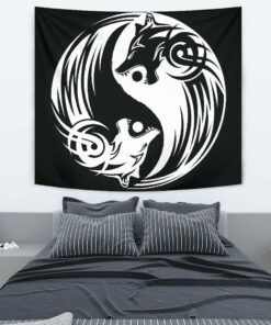 Viking Style Tapestry Ying Yang Wolf A21 for Wall Décor