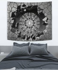 Viking Style Two Crossed Swords And Skull Tapestry for Wall Décor