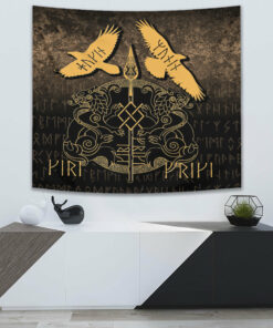 Viking Tapestry Odin God Tattoo for Wall Décor
