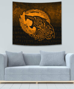Viking Tapestry Raven and Wolf Special Tattoo for Wall Décor