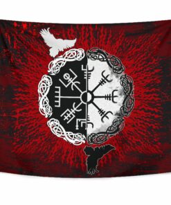 Viking The Head Of The Demon With Sword Tapestry for Wall Décor