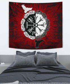 Viking The Head Of The Demon With Sword Tapestry for Wall Décor
