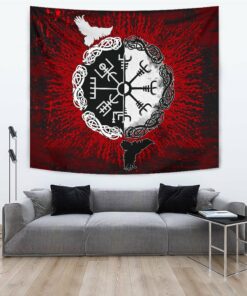 Viking The Head Of The Demon With Sword Tapestry for Wall Décor