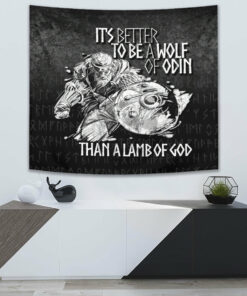 Viking Valhalla Odin It'S Better To Be A Wolf Tapestry for Wall Décor
