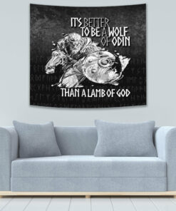 Viking Valhalla Odin It'S Better To Be A Wolf Tapestry for Wall Décor