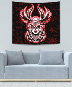Viking Valkyrie Red Tapestry for Wall Décor